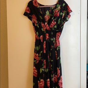 Beautiful black and pink rose dress